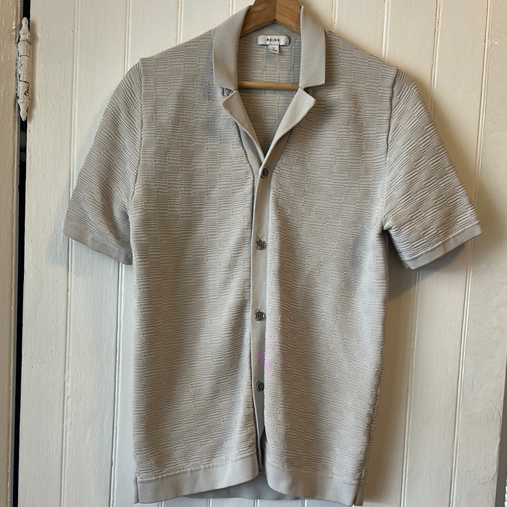 COPY - Beige Short Sleeve Button-Up Shirt